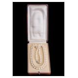White Pearl Necklace with 14k Gold Clasp