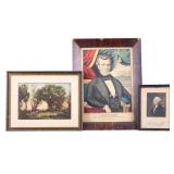 Early Presidential Engravings + Color Lithograph
