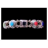 Sterling Silver with Multi Colored Enamel