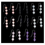 9 Sterling Silver Semi Precious Gem Earrings