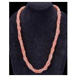 Multi Strand Natural Coral Necklace w/ Pendant