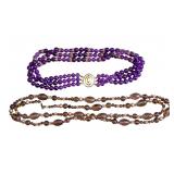 Gemstone Beaded Necklaces w/ Amethyst