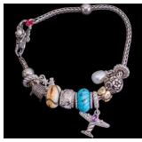 Sterling Silver Bracelet w/ Judith Ripka Charms