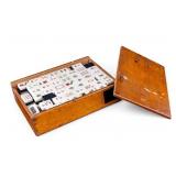 Early Mahjong Tile Set in Wooden Box