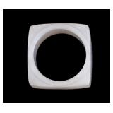 Antique Carved White Jade Ring with Dragon Design