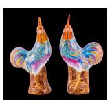 Pair of Chinese Porcelain Roosters
