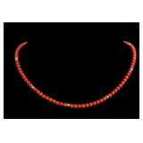 Red Coral & 14k Yellow Gold Beaded Necklace