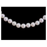 White Pearl Necklace 14k Gold Clasp