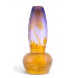 Art Nouveau Acid Etched Satin Glass Vase