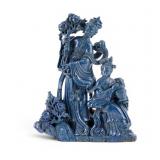 Highly Carved Chinese Lapis Lazuli Guanyin Statue