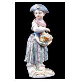 19th C German Meissen Figure of Young Girl