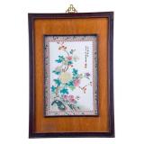 Chinese Painted Porcelain Tablet, Framed