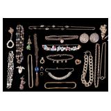 Gold Tone Costume Jewelry Large Grouping