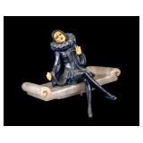 Art Deco Pierrot Figural Box Topper