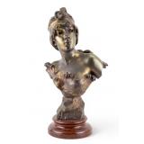 Bronzed Figural Bust Sculpture