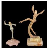 2 Art Deco Bronze Dancer Figurines