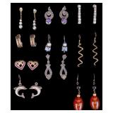 10 Pair of Sterling Silver Earrings 44 grams
