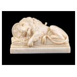 Antique Bone Miniature Carved Lion of Lucerne
