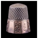 Antique Silver & 10K Gold Sewing Thimble