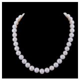 Large Beaded Pearl Necklace with Sterling Clasp