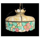 Decorative Slag Glass Chandelier, Leaf & Floral