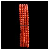 Antique Natural Red Coral MultiStrand Bracelet