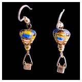 Nat. Am. / SW Hot Air Ballon 925 Silver Earrings