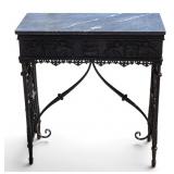 Wrought Iron Marble Top Console Table