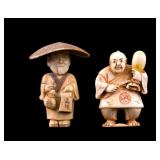 2 Carved Figure of Japanese Netsukes