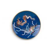 Japanese Cloisonne Dragon & Phoenix Charger