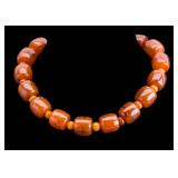 Press Amber Bead Necklace w/ Amber Spacers