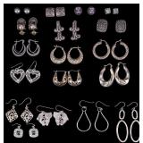 18 Sterling Silver Earrings 84 grams