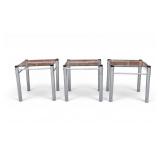Modern Chrome Glass Table Set of 3