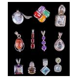 11 Sterling Silver Pendants 36 grams