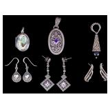 6 Sterling Silver Pendants 39 grams