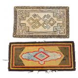 Antique Art Deco and Geometric Hook Rugs