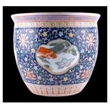 Chinese Koi Fish Porcelain Bowl, Famille Rose