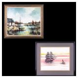 2 Signed Seascapes, Lagassey and Werdier