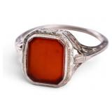 14K Gold Carnelian Ring