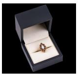 14K Gold Opal and Garnet Cluster Ring