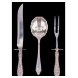 Sterling Stieff Rose Carving Set, Plated Spoon