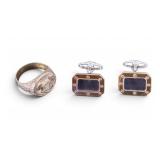Disney Mickey Mouse Sterling Ring & 925 Cufflinks