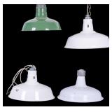 4 Industrial Metal Enameled Light Fixtures