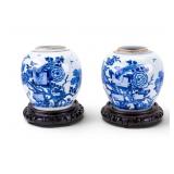 Pair of Chinese Ginger Jars w/ Later Stands