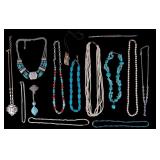 Howlite, Cultured Pearl, and Other Neckalces