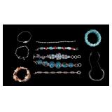 Natural Stone and Art Glass Bracelets