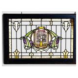 Stained Glass Panel w/ Book & Candle Motif