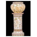 Porcelain Jardiniere and Matching Pedestal