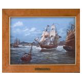 Franklin Framed Porcelain Plaque by Freeman