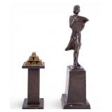 Bronze Figurines, Colonial Man & Gold Bars